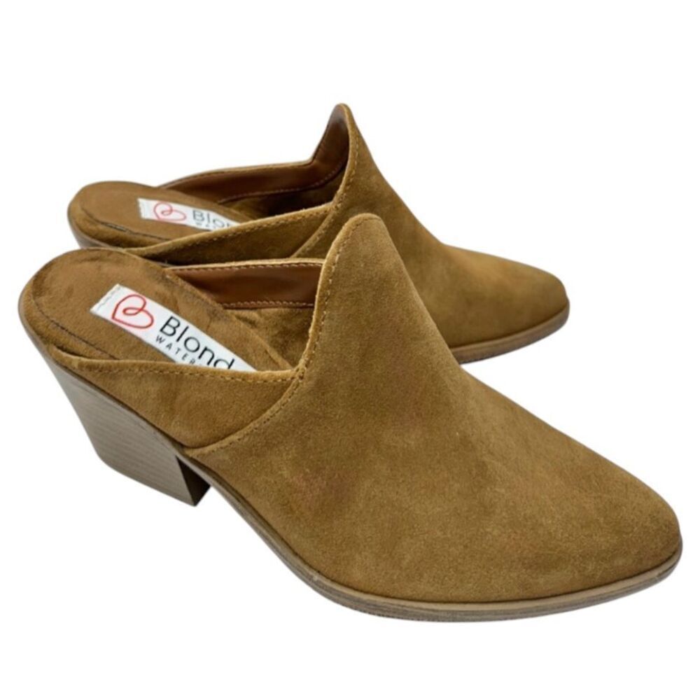 Blondo Mule Womens Size 11 Water Resistant Suede Pointed Toe Block Heel New‎